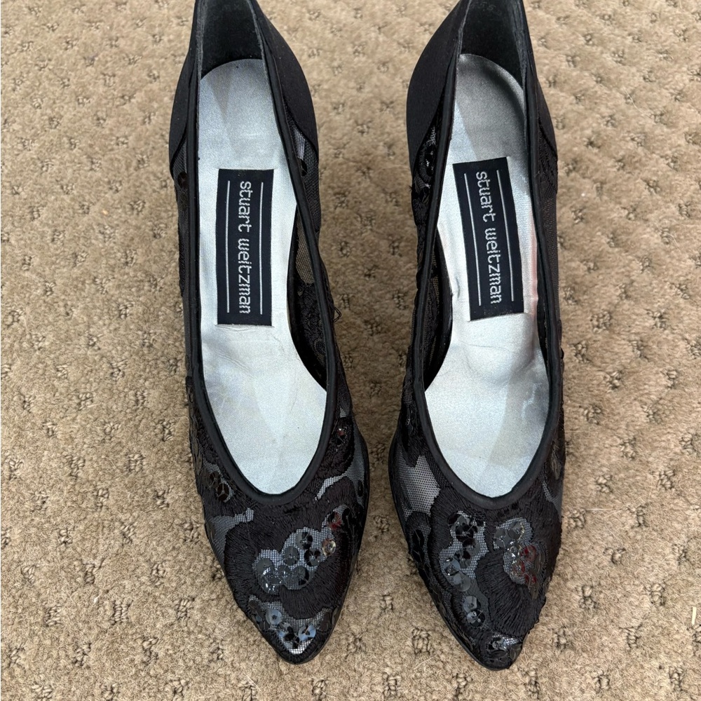 Susan Weitzman Sequin & Lace Heels